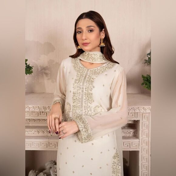 AGHA JAAN PAKISTANI DESIGNER FORMAL DRESS 3 PIECE - Picture 4 of 11